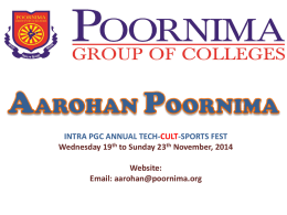 Aarohan Presentation - Poornima Group of Colleges