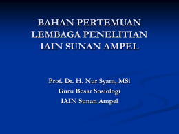Presentasi Lemlit 2009 - Prof. Dr. Nur Syam, M.Si