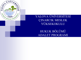 Hukuk Bölümü Başkanı - Yalova Üniversitesi