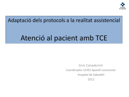 Atenció al pacient amb TCE