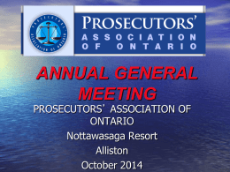 awards committee - Prosecutors` Association of Ontario