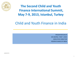 Presentation on Child and Youth Finance in India
