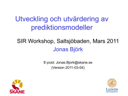 Jonas Björk Prediktionsmodellering