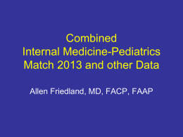 2013 Match Data - The National Med