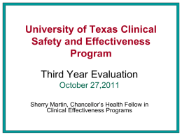 Clinical Safety and Effectiveness Quality Improvement Course
