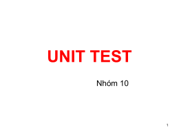 UNIT TEST - xaydungphanmem