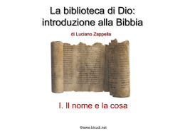 01 Bibbia: il nome e la cosa