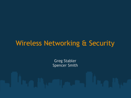 Wireless Networking & Security