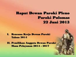 Pemilihan Anggota Dewan Paroki Periode 2014