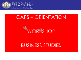 INSTRUKSIES - Curriculum Development