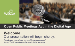 What is a “meeting” - Washington State School Directors` Association