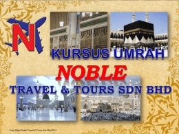 KURSUS UMRAH - Noble Travel & Tours (M) Sdn Bhd