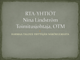 RTA-YHTIÖT Nina Lindström