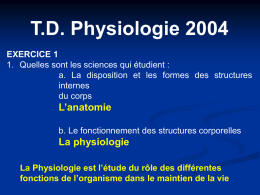 TD de physiologie