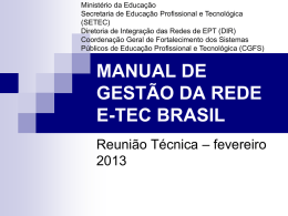 manual de gestão da rede e-tec brasil