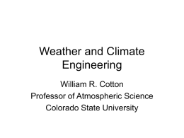 Abstract of Wx and Climate Engineering Talk
