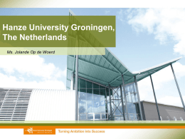 Hanze University Groningen, The Netherlands