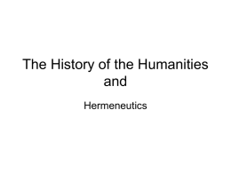 The History of the Humanities