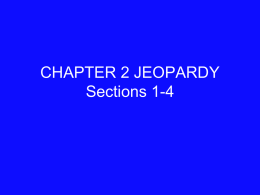 CHAPTER 1 JEOPARDY