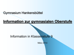 Info 9. Klasse 2014 - Gymnasium Hankensbüttel