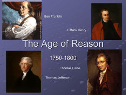 The Age of Reason - Randolph County Schools