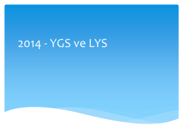 2013 YGS-LYS Sistemi - Özel Gebze Eğitim Kurumları