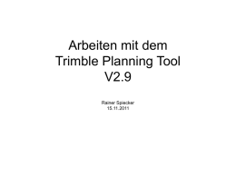 Arbeiten mit Trimble Planning Tool
