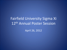 Fairfield University Sigma Xi 12th Annual Poster