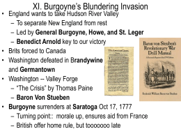 XI. Burgoyne`s Blundering Invasion