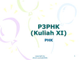 P3PHK (Kuliah XI)
