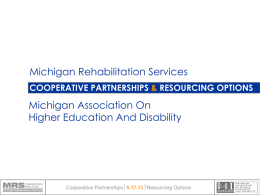 cooperative partnerships & resourcing options