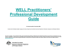 WELL Practitioner`s Professional Development Guide