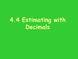 Lesson 4.4: Estimating Decimals