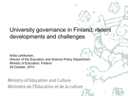 University governance in Finland: recent developments and