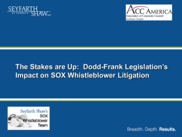 THE DODD-FRANK ACT: What Employers Must Know – and Do – to