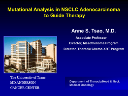 How I utilize mutational analysis in NSCLC