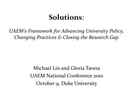 UAEM`s Framework for Advancing University Policy, Changing