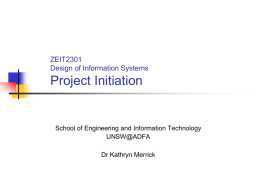 Project Initiation - School of Engineering and Information Technology