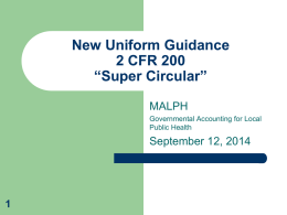 MALPH Super Circular Presentation - Michigan Association for Local