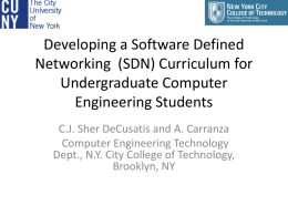 Developing a Software Defined Networking (SDN) Curriculum for