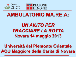 Progetto MaReA - Stratta - Centro Regionale Trapianti Piemonte