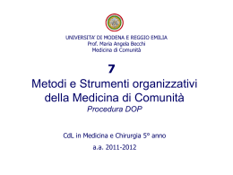 7.Metodi e strumenti organizzativi di MC. DOP
