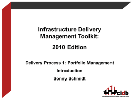 DP1-P01 IDM Toolkit Presentation Portfolio Management