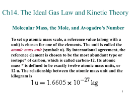 Ch14 The Ideal Gas Law and Kinetic Theory