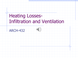 Heating Losses- Infiltration