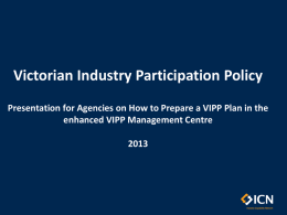 Presentation on the VIPP Management Centre for Agencies (PPT