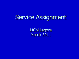 2011 Service Selection Brief