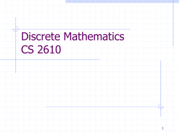 CSCI 2610 - Discrete Mathematics