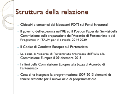 Struttura della relazione - Formazione Quadri Terzo Settore