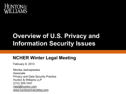 U.S. Privacy and Information Security Issues